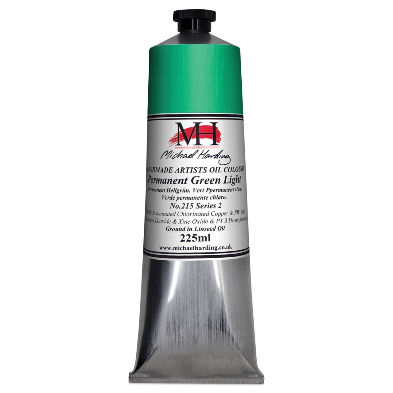 Michael Harding Artists Oil Color - Permanent Green Light, 225 ml tube